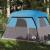 Cabină cort de camping, 4 persoane, albastru, impermeabil GartenMobel Dekor