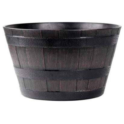 Ghiveci decorativ de flori, rotund, model lemn, teak, 38x28 cm GartenVIP DiyLine