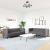 Set canapele Chesterfield cu 2 locuri, gri, piele eco. GartenMobel Dekor