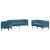 Set canapele Chesterfield perne rulou 3 piese albastru catifea GartenMobel Dekor