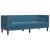 Set canapele Chesterfield perne rulou 3 piese albastru catifea GartenMobel Dekor