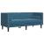 Set canapele Chesterfield perne rulou 3 piese albastru catifea GartenMobel Dekor