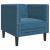 Set canapele Chesterfield perne rulou 3 piese albastru catifea GartenMobel Dekor