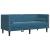 Set canapele Chesterfield perne rulou 2 piese albastru catifea GartenMobel Dekor