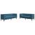 Set canapele Chesterfield perne rulou 2 piese albastru catifea GartenMobel Dekor