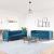 Set canapele Chesterfield perne rulou 2 piese albastru catifea GartenMobel Dekor