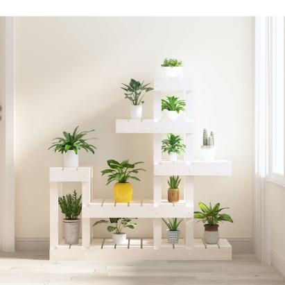 Suport pentru plante, alb,92x25x97 cm, lemn masiv de pin GartenMobel Dekor