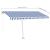 Copertină retractabilă manual, albastru/alb, 400x300 cm GartenMobel Dekor