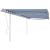 Copertină retractabilă manual, cu stâlpi, albastru/alb, 4x3 m GartenMobel Dekor
