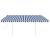 Copertină retractabilă manual, cu stâlpi, albastru/alb, 4x3 m GartenMobel Dekor