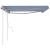 Copertină retractabilă manual, cu stâlpi, albastru/alb, 4x3 m GartenMobel Dekor