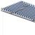 Copertină retractabilă manual, cu stâlpi, albastru/alb, 4x3 m GartenMobel Dekor