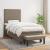 Pat box spring cu saltea, gri taupe, 100x200 cm, textil GartenMobel Dekor
