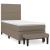 Pat box spring cu saltea, gri taupe, 100x200 cm, textil GartenMobel Dekor