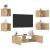 Comode TV de perete cu lumini LED, 5 piese, stejar sonoma GartenMobel Dekor