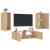 Comode TV de perete cu lumini LED, 3 piese, stejar sonoma GartenMobel Dekor