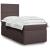 Pat box spring cu saltea, maro închis, 100x200 cm, textil GartenMobel Dekor