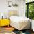 Pat box spring cu saltea, crem, 100x200 cm, textil GartenMobel Dekor
