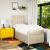 Pat box spring cu saltea, crem, 100x200 cm, textil GartenMobel Dekor