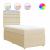 Pat box spring cu saltea, crem, 100x200 cm, textil GartenMobel Dekor