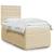 Pat box spring cu saltea, crem, 100x200 cm, textil GartenMobel Dekor