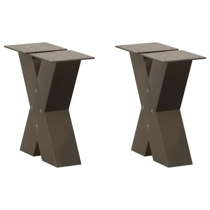 Picioare pentru masă cafea în formă X 2 buc Oțel natural Oțel GartenMobel Dekor