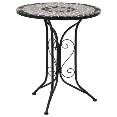 Masă de bistro mozaic, gri, 60 cm, ceramică GartenMobel Dekor