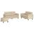 Set de canapele cu perne, 3 piese, crem, microfibră GartenMobel Dekor