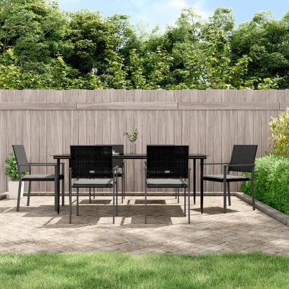 Set mobilier de grădină cu perne, 7 piese, poliratan și oțel GartenMobel Dekor