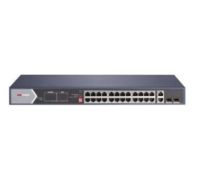 Switch 28 porturi HiPOE Gigabit Hikvision DS-3E0528HP-E SafetyGuard Surveillance