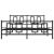 Cadru pat fără saltea, cu tăblie picioare negru 160x200cm metal GartenMobel Dekor