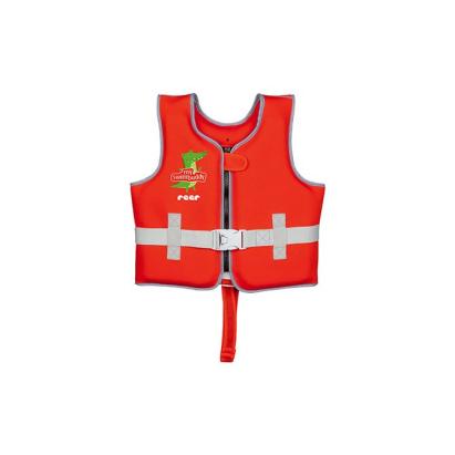 Vesta de inot pentru copii, ajustabila, 15–19 kg (2-3 ani), marimea S, rosie, cu imprimeu crocodil, Reer MySwimBuddy Swim Vest S, 66034 Children SafetyCare