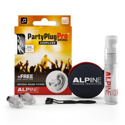 Dopuri de urechi antifonice pentru adulti cu filtru profesional pentru muzica, reutilizabile, transparente, SNR 21dB, ideale pentru petreceri si concerte, ALPINE PartyPlug PRO Natural ALP24883 Children SafetyCare