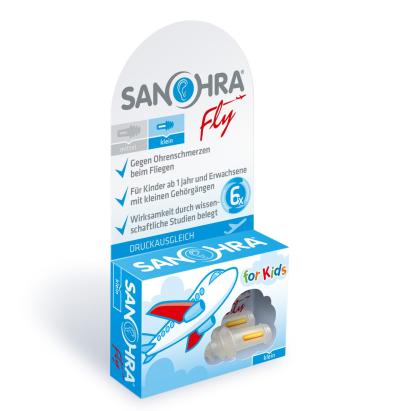 Dopuri pentru protectia urechilor la copii pe timpul zborului cu avionul, 1 an+, transparente, reutilizabile, hipoalergenice, SANOHRA Fly Kids Children SafetyCare