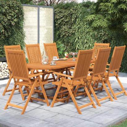 Set mobilier de grădină, 9 piese, lemn masiv de acacia GartenMobel Dekor