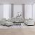 Set de canapele cu perne, 4 piese, gri deschis, microfibră GartenMobel Dekor