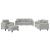 Set de canapele cu perne, 4 piese, gri deschis, microfibră GartenMobel Dekor