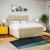 Pat box spring cu saltea, crem, 200x200 cm, textil GartenMobel Dekor