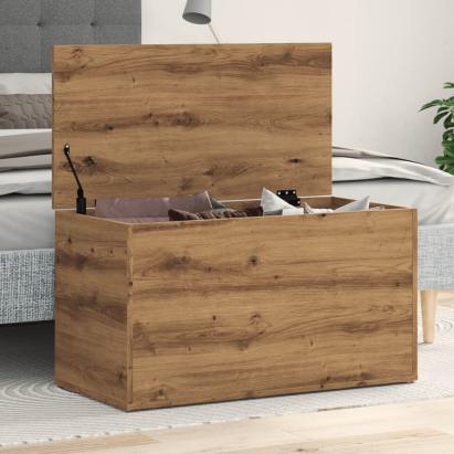 Cufăr depozitare, stejar artizanal, 84x42x46 cm, lemn prelucrat GartenMobel Dekor