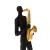 Statueta Men with Saxofone, Rasina, Negru, 32 cm ComfortTravel Luggage