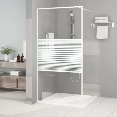 Perete de duș walk-in, alb, 100x195 cm, sticlă ESG transparentă GartenMobel Dekor