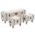 Set bancă depozitare 3 buc, lemn masiv și oțel, 112x37x45 cm GartenMobel Dekor
