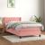 Pat box spring cu saltea, roz, 90x200 cm, catifea GartenMobel Dekor