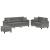 Set de canapele cu perne, 3 piese, gri închis, microfibră GartenMobel Dekor
