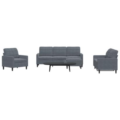 Set de canapele cu perne, 4 piese, gri închis, catifea GartenMobel Dekor