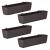 Set 4 jardiniere decorative cu suport metalic, Prosperplast, imitatie ratan, maro, 49.2x17.2x17.4 cm GartenVIP DiyLine
