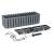 Set 3 jardiniere decorative cu suport metalic, sistem irigare,​​​​​​​ gri, 58x18x16.2 cm, Boardee Fencycase W GartenVIP DiyLine