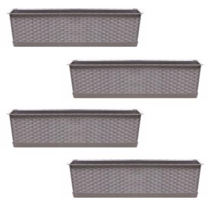 Set 4 jardiniere decorative, cafeniu, 68.5x17.3x15 cm, Ratolla Case P GartenVIP DiyLine