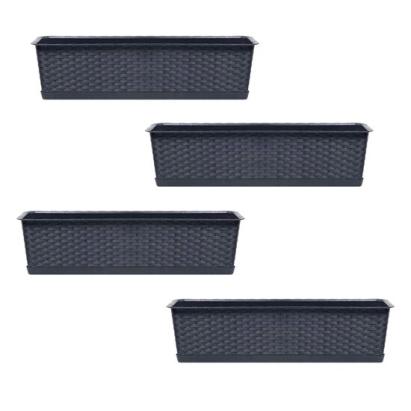 Set 4 jardiniere decorative, antracit, 68.5x17.3x15 cm, Ratolla Case P GartenVIP DiyLine