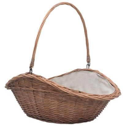 Coș pentru lemne de foc cu mâner, natural, 60x44x55 cm, salcie GartenMobel Dekor